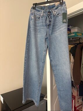 wild fable Light Blue Straight-Leg Tie-Waist Jeans